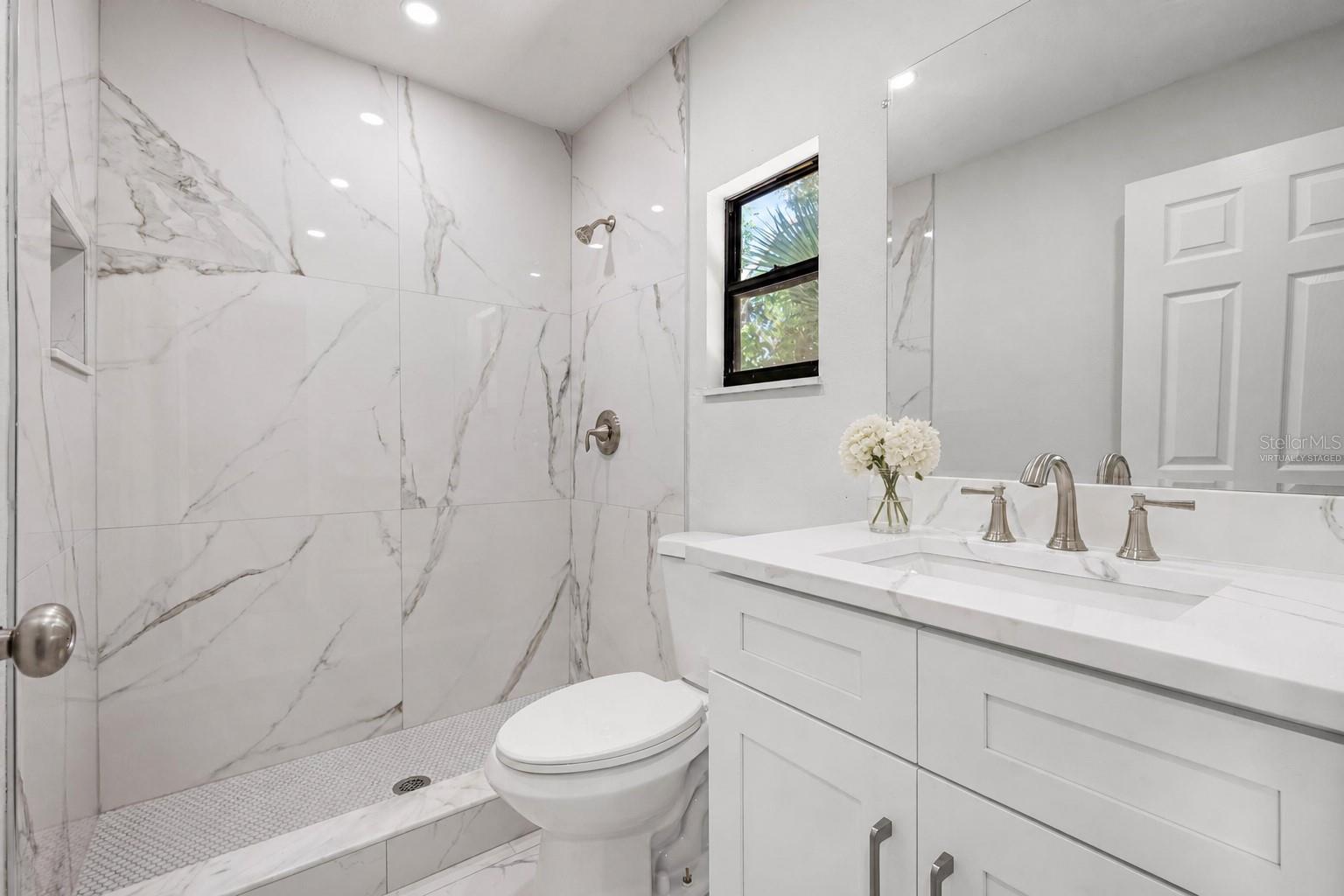 Virtually Staged Guest House bathroom