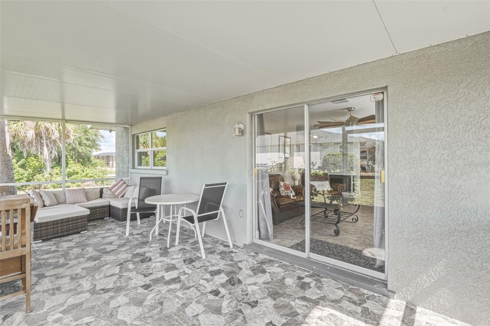 Updated Spacious Patio with Tile Flooring