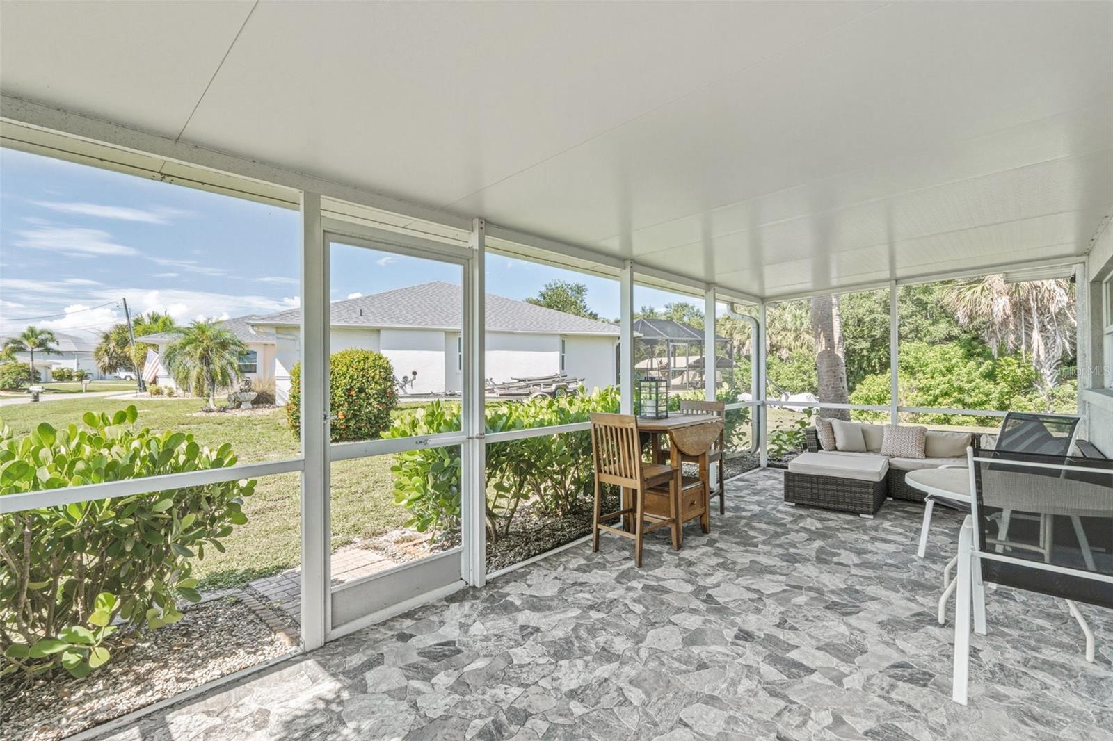 Updated Spacious Patio with Tile Flooring