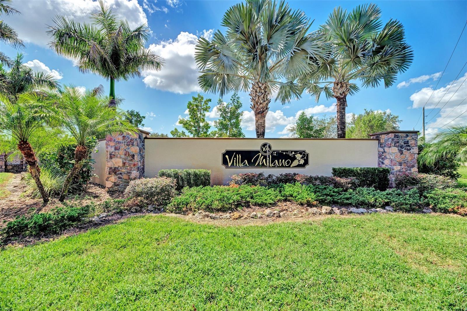 Villa Milano entrance, gated,