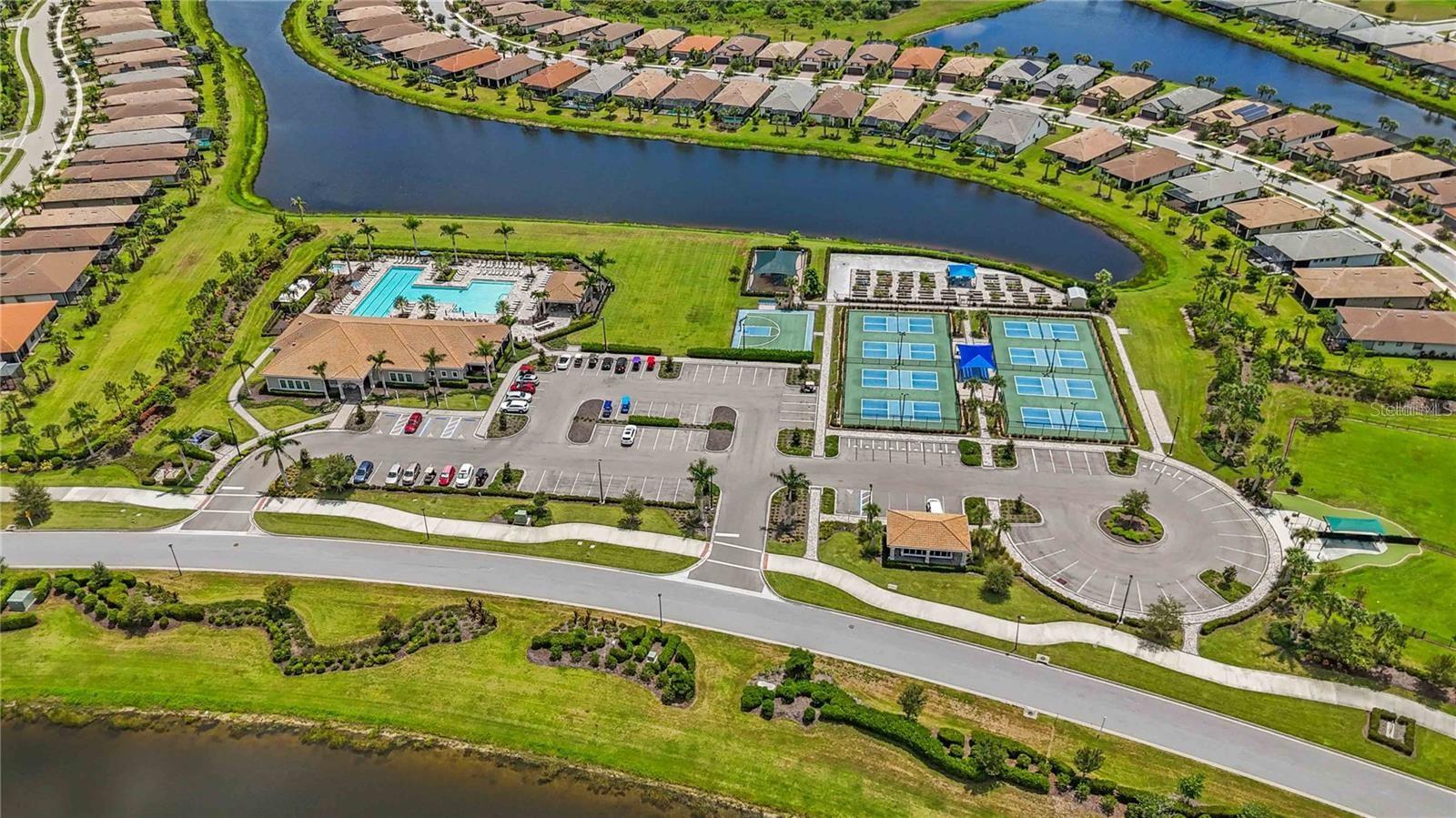 Clubhouse Amenity Campus: 8 Pickleball, basketball, playground, dog parks, pools, fitness, game rooms