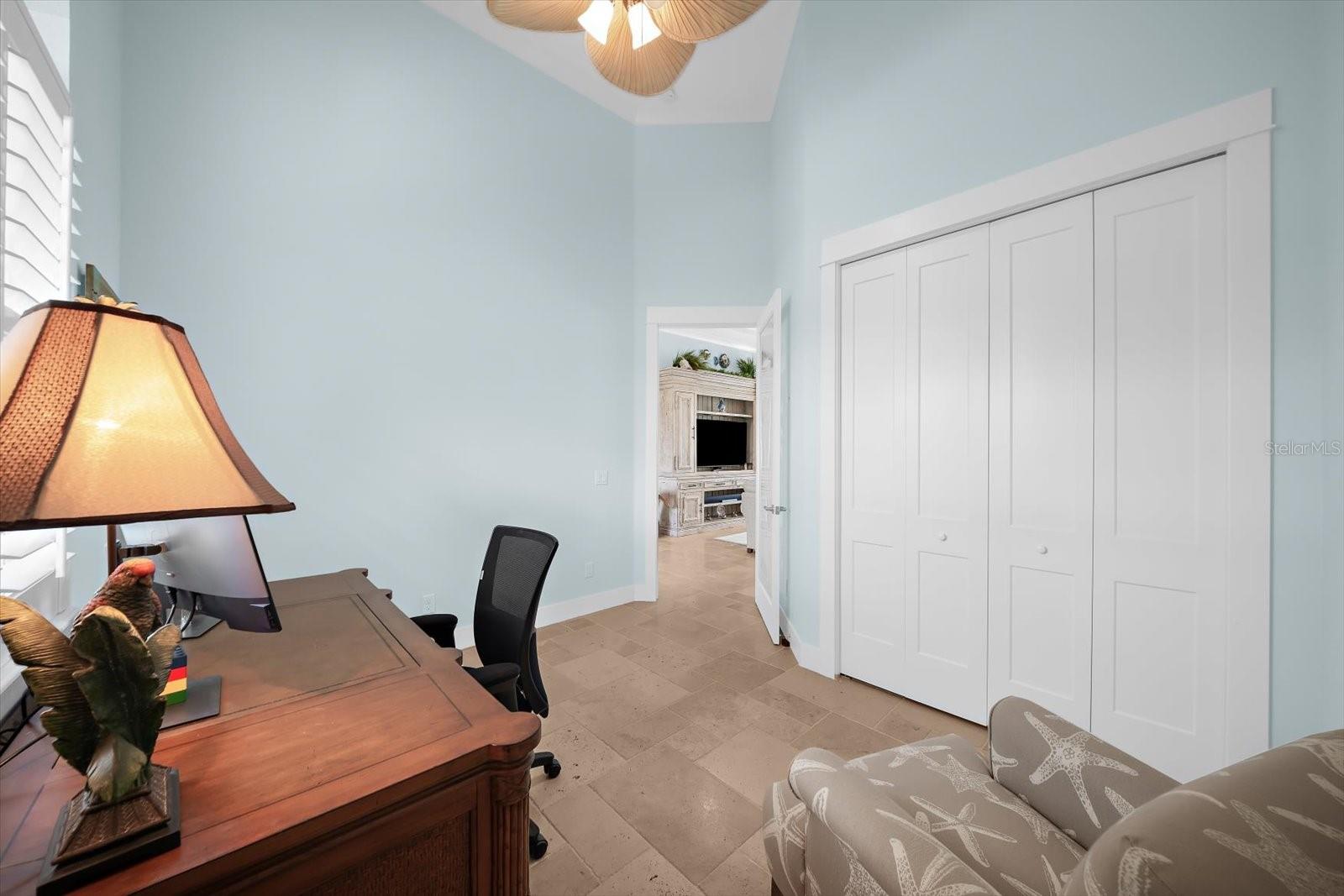 Den With A Double Built-In Closet