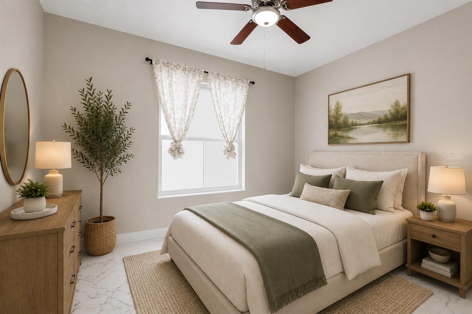 virtually staged bedroom