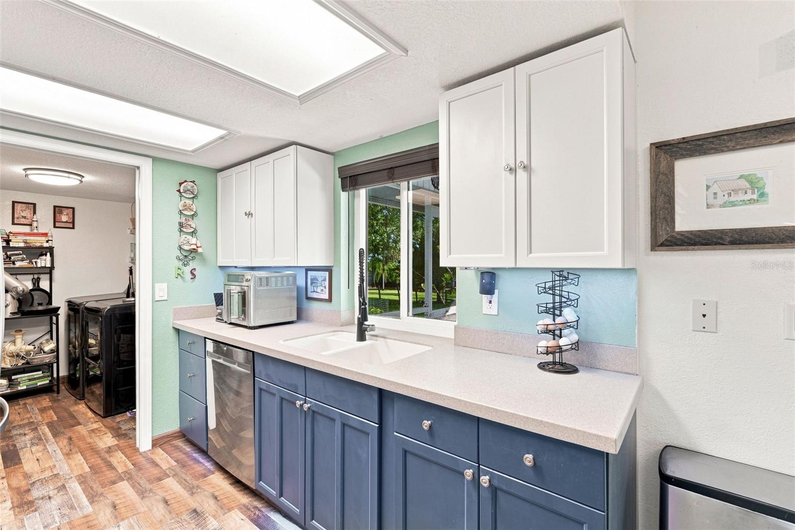 Two Tone Cabinets With Patio Pass Thru