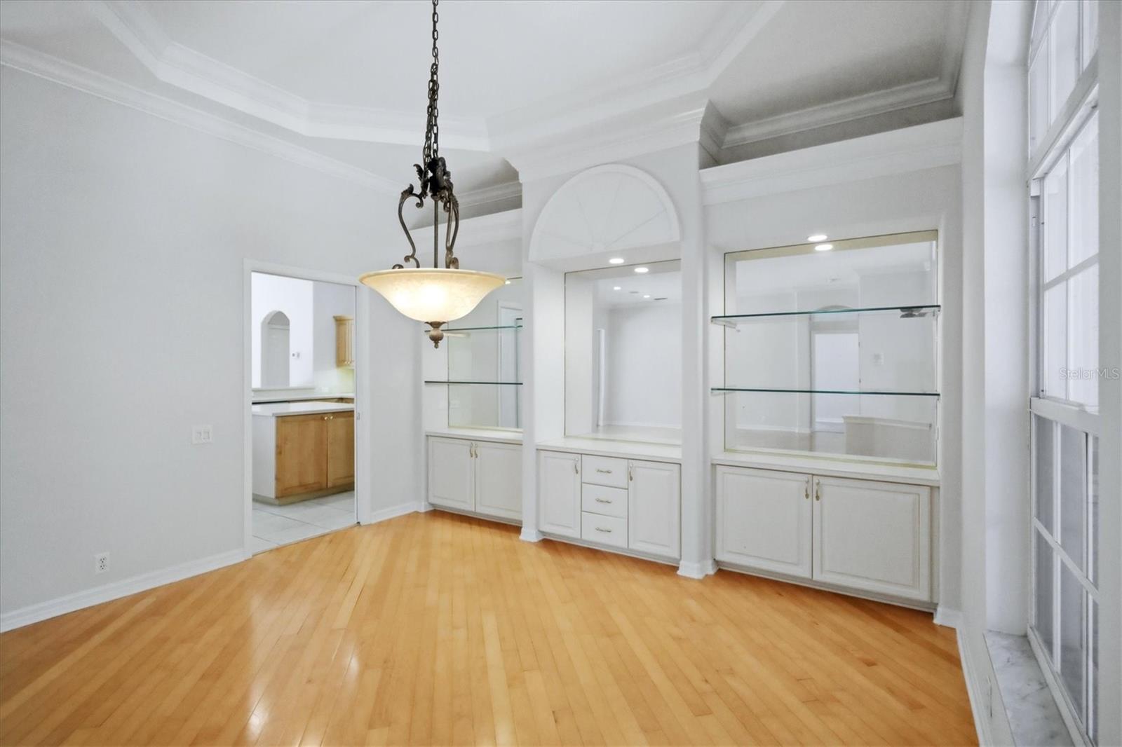 Dining area with built ins