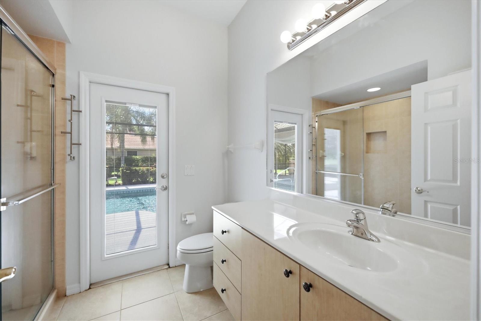 3rd Bath off of pool and next to bonus room and 4th bedroom