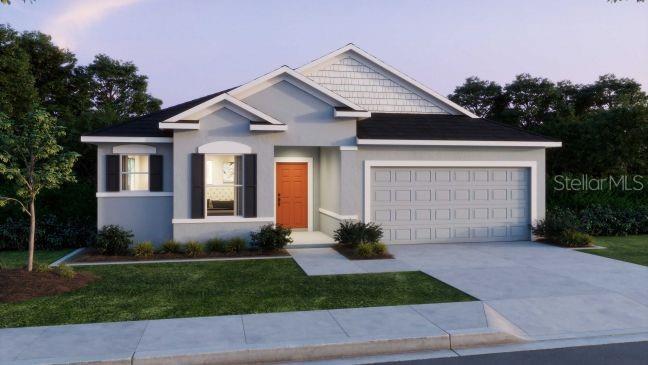 Artist Rendering at Dusk - Actual home will have metal roof!
