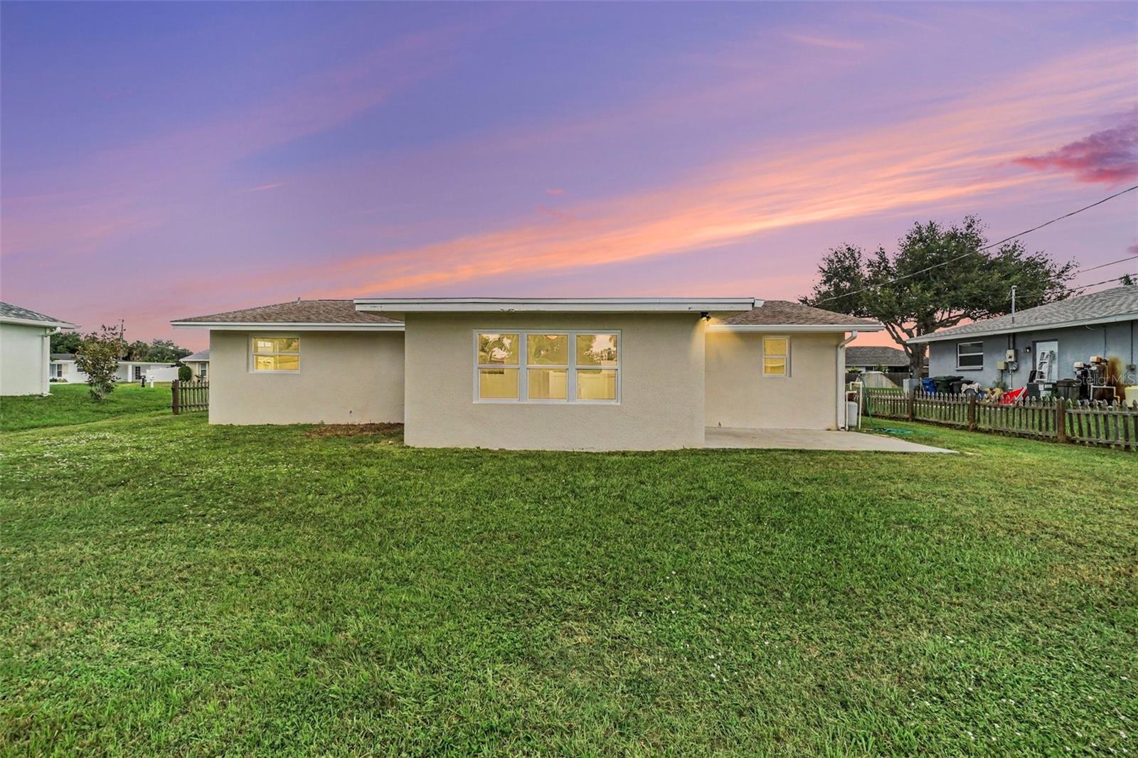 Back of house at twilight