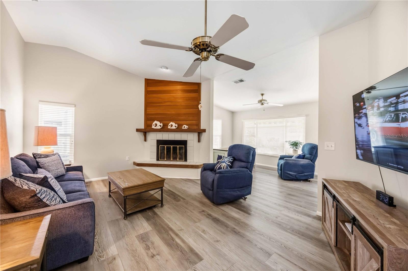 Living Room open to Den/Study/Sitting area