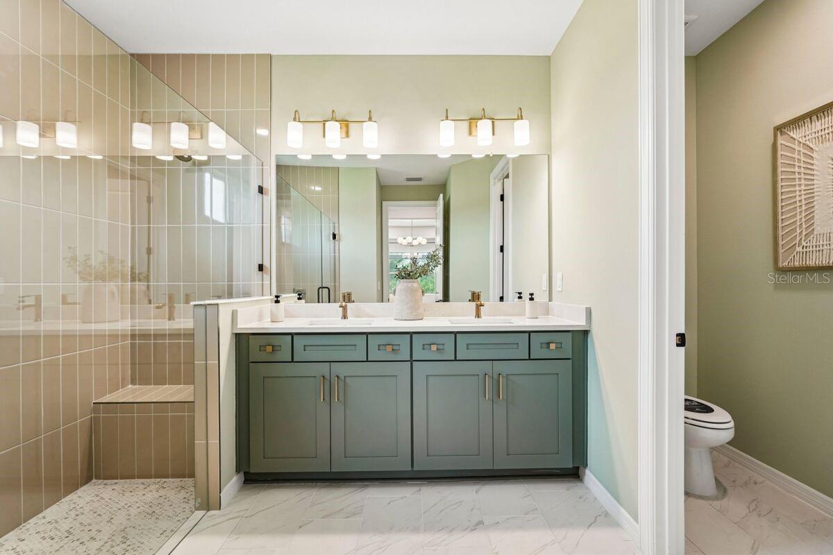 Primary Bath-Photo description represents the model home of same floor plan.