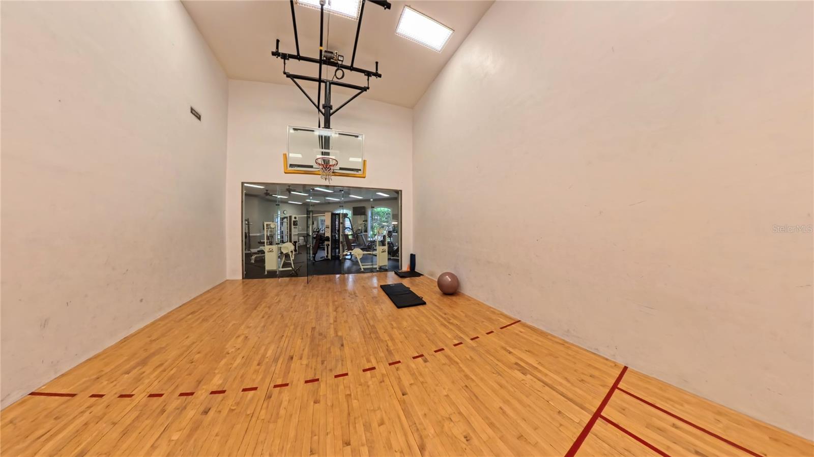 indoor racquetball and basketball